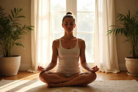 A person meditating peacefully in a serene environment, symbolizing holistic wellness.